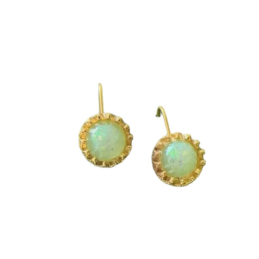 14K Gold Plated Opal Drop Style Earrings